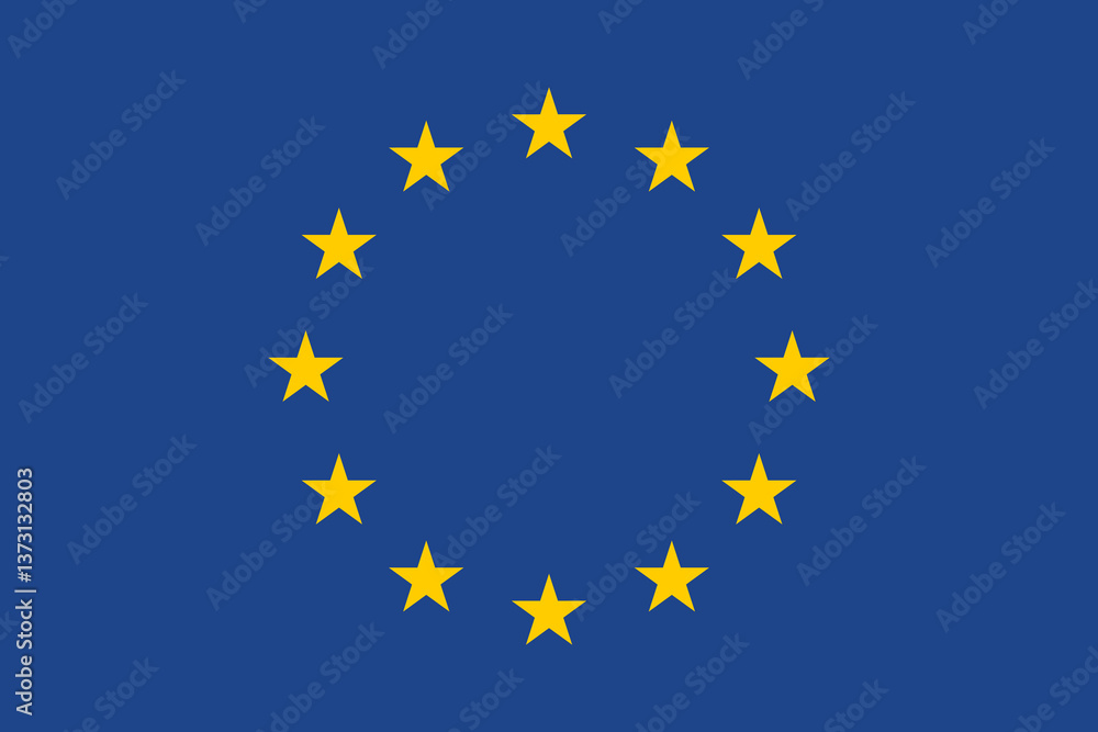 European Union flag featuring a circular arrangement of 12 gold stars on a blue field. Represents unity and identity. Symbolizes peace, solidarity, and harmony among European nations. European Union flag featuring a circular arrangement of 12 gold stars on a blue field. Represents unity and identity. Symbolizes peace, solidarity, and harmony among European nations.