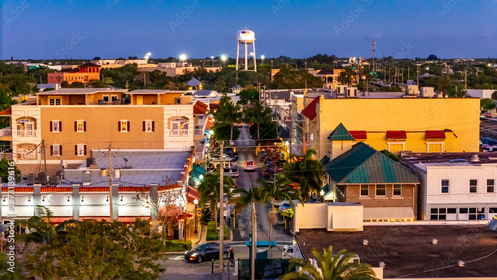 Εκτύπωση καμβά aerial view of Oceola Street in Stuart Florida