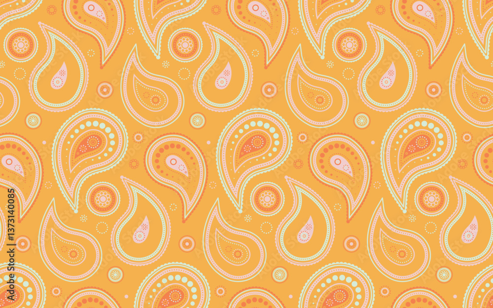 Fototapeta premium Symmetry fabric a wrapping seamless pattern. Floral pattern colors, graphic pastel. Western ethnicity at intricacy decor.