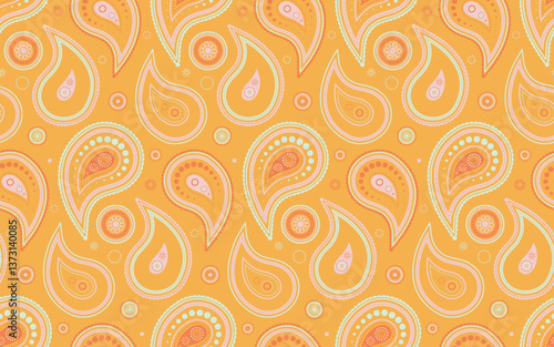 Symmetry fabric a wrapping seamless pattern. Floral pattern colors, graphic pastel. Western ethnicity at intricacy decor.
