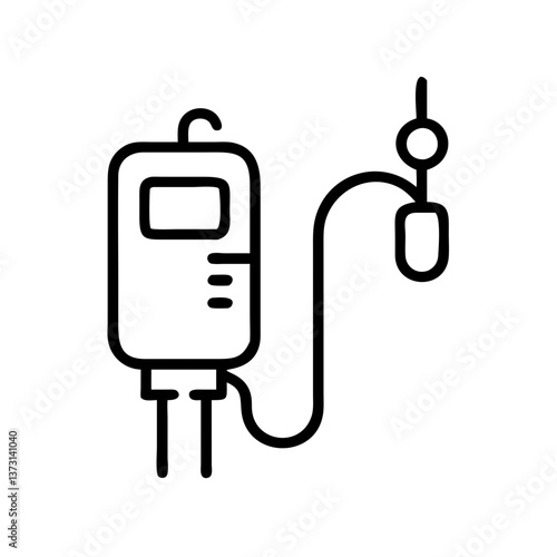 Dialysis machine icon illustration in minimalistic style  