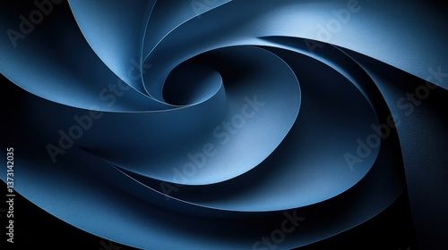Elegant Blue Paper Spiral Abstract Design with Smooth Curves