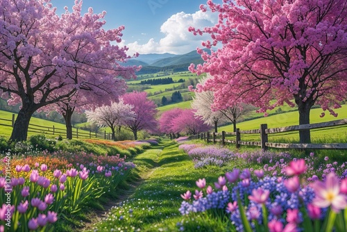 Wallpaper Mural Captivating Spring Landscapes with Colorful Flowers and Verdant Countryside Torontodigital.ca