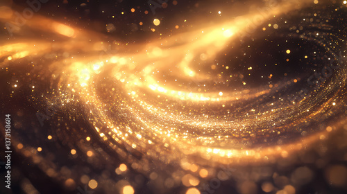 Fototapeta Naklejka Na Ścianę i Meble -  Luminous dreamy 3d abstraction with sweeping arcs for serene weightless tranquility. Weightless Spark. Illustration