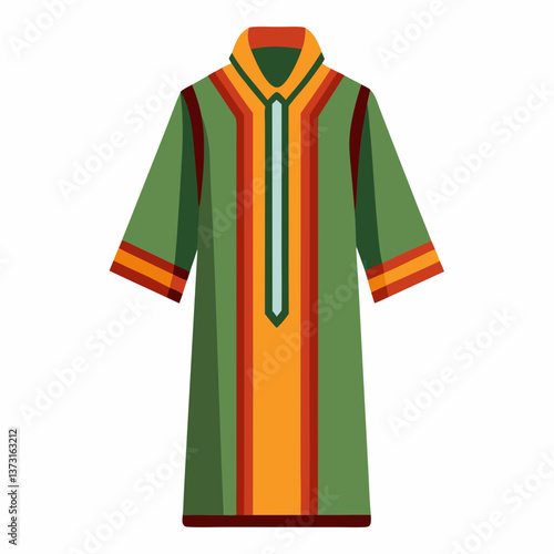 Minimalist Djellaba Vector on White Background