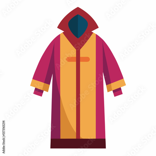 Minimalist Djellaba Vector on White Background