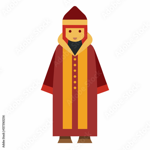 Minimalist Djellaba Vector on White Background