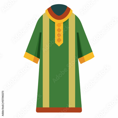 Minimalist Djellaba Vector on White Background