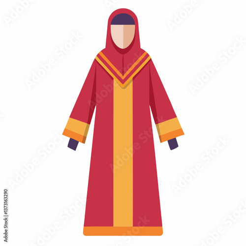 Minimalist Djellaba Vector on White Background