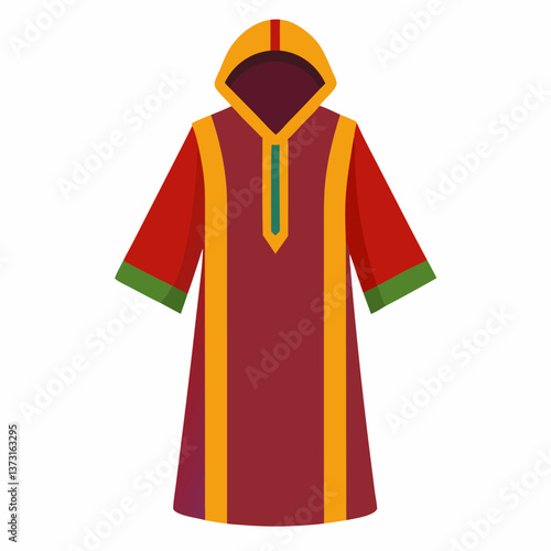 Minimalist Djellaba Vector on White Background