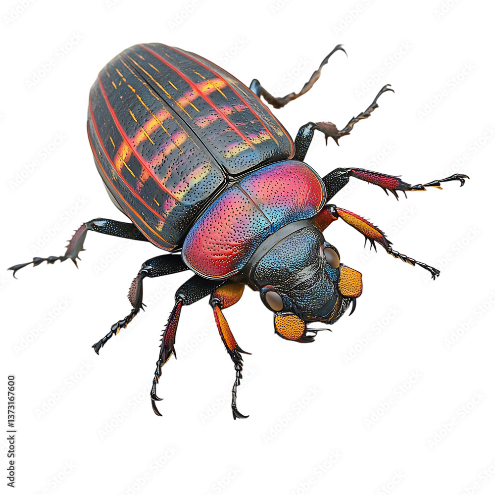 Naklejka premium A Rare Trilobite Beetle Crawling Across a Log Isolated on Transparent Background