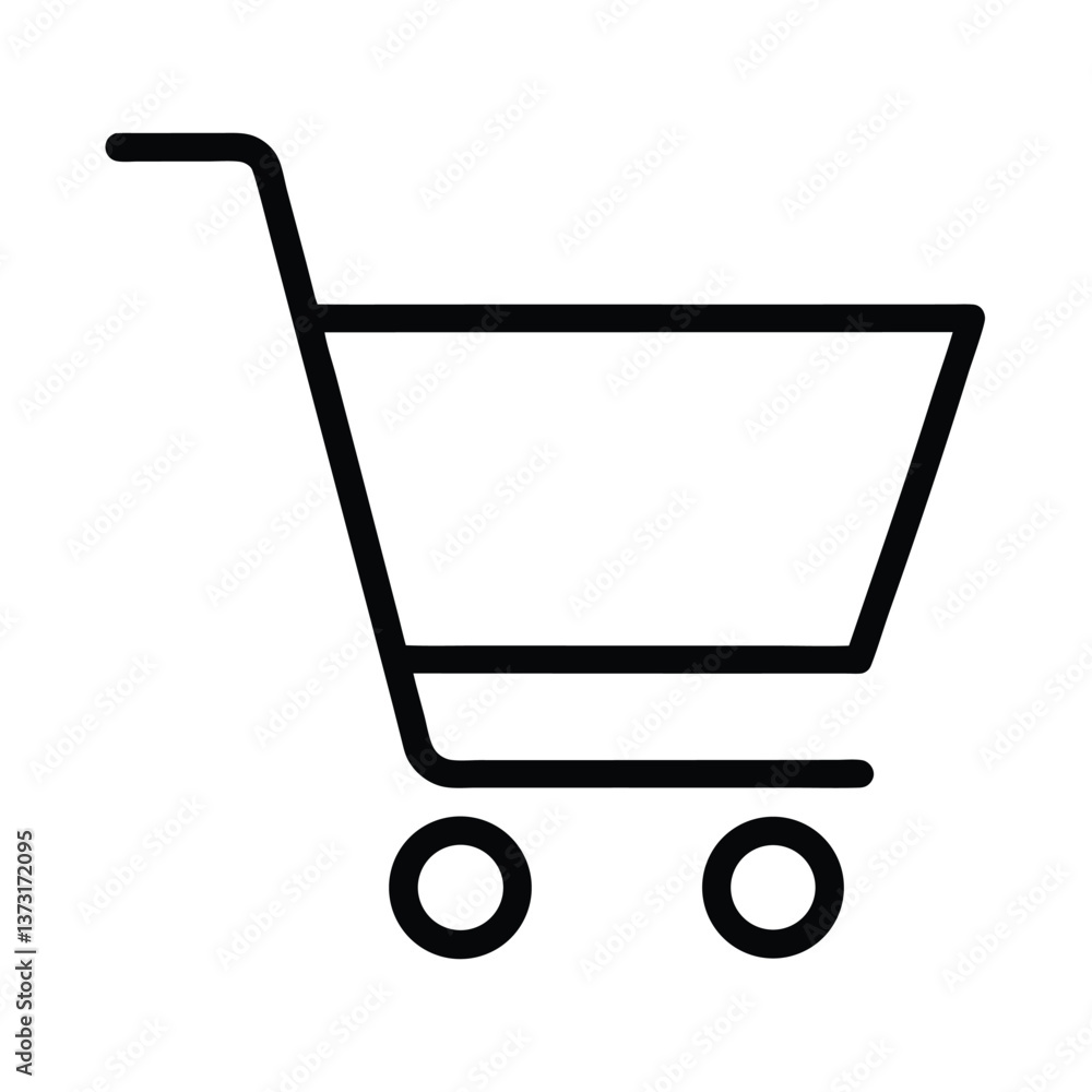Simple vector icon of a shopping cart for e-commerce and retail Simple vector icon of a shopping cart for e-commerce and retail