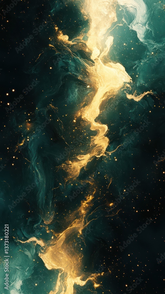 Obraz premium Beautiful abstract artwork showing glowing colors and swirling cosmic elements