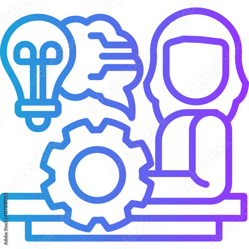 Skills line gradient icon