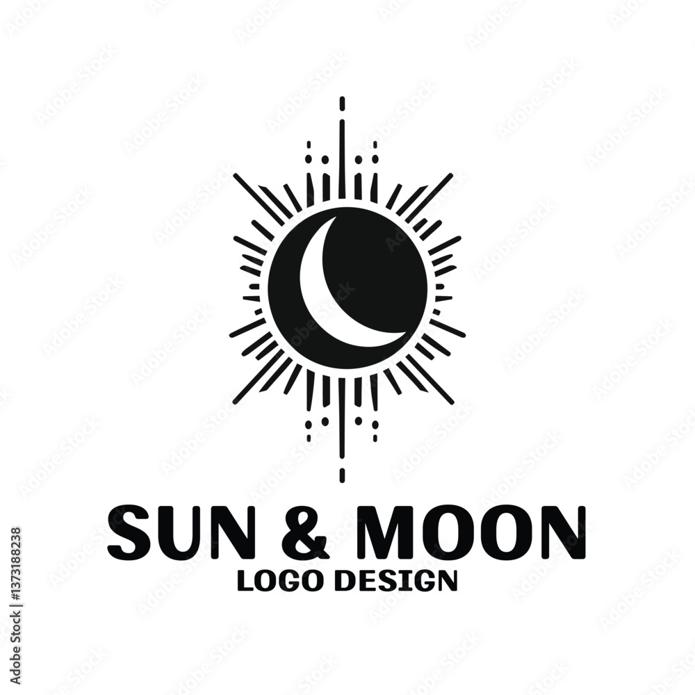 Fototapeta premium Sun & Moon Vector Logo Design