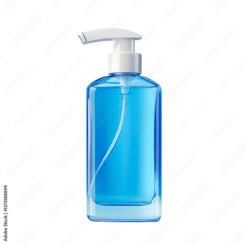 Blue liquid soap dispenser bottle product packaging design hygiene clean Blue liquid soap dispenser bottle product packaging design hygiene clean