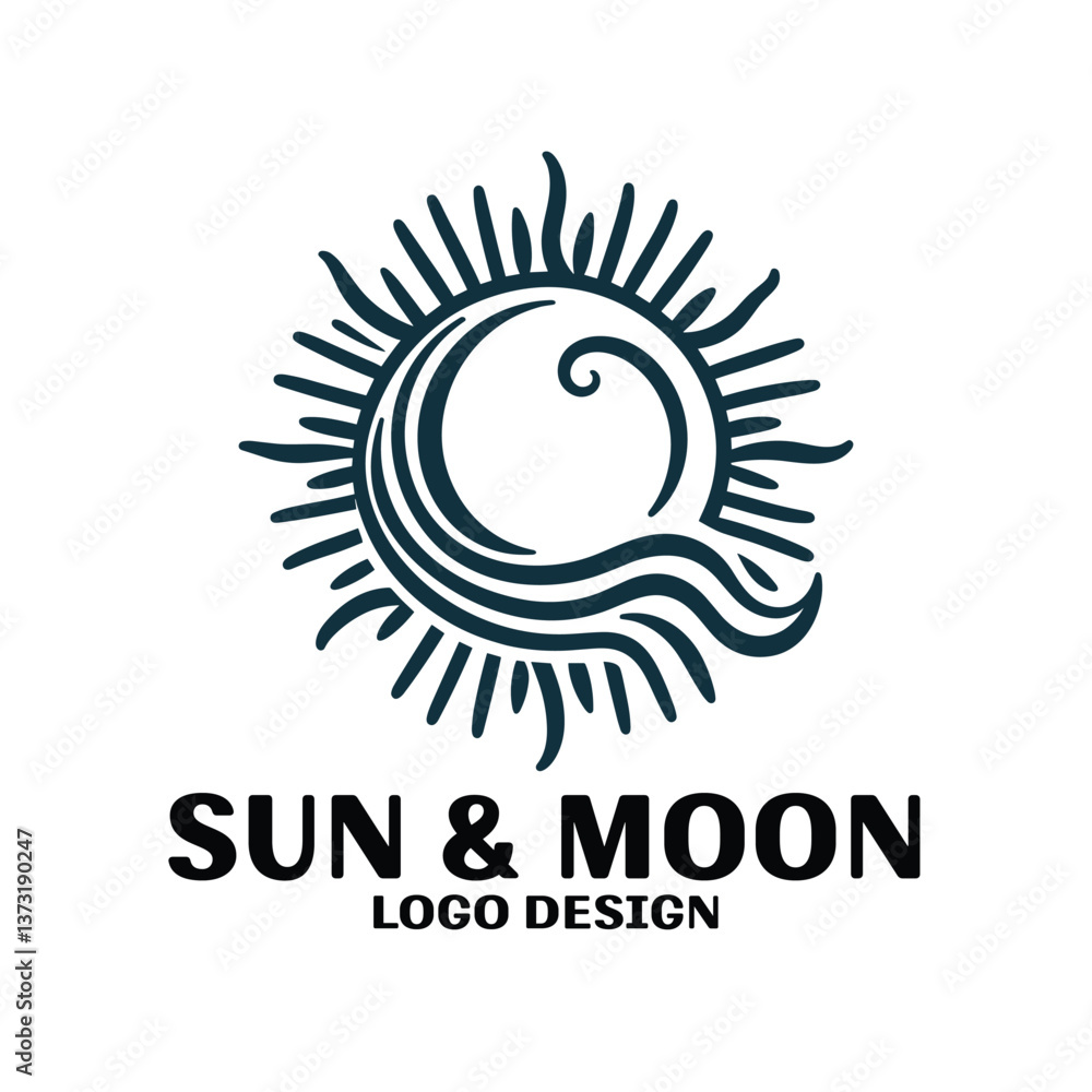 Fototapeta premium Sun & Moon Vector Logo Design
