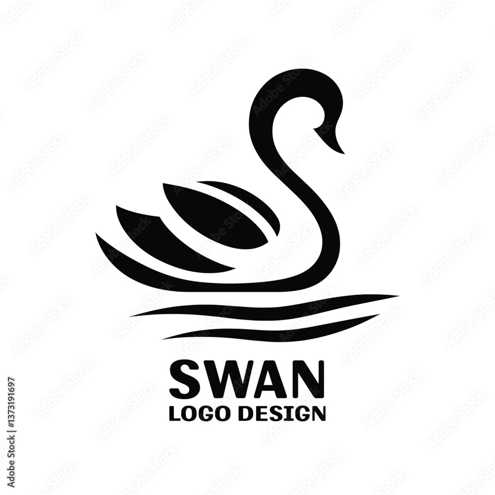 Swan Vector Logo Design Swan Vector Logo Design