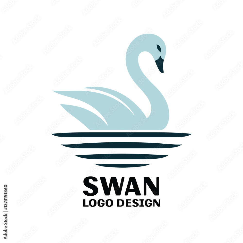 Naklejka premium Swan Vector Logo Design