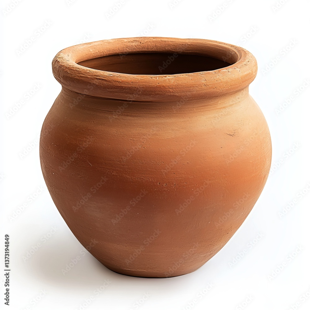 simple clay pot isolated on white simple clay pot isolated on white