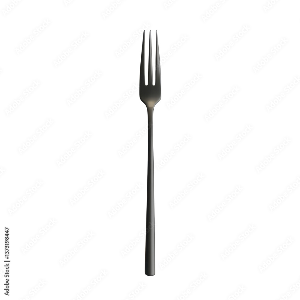 Elegant black fork isolated on a transparent background, showcasing modern cutlery design for dining and culinary concepts Elegant black fork isolated on a transparent background, showcasing modern cutlery design for dining and culinary concepts