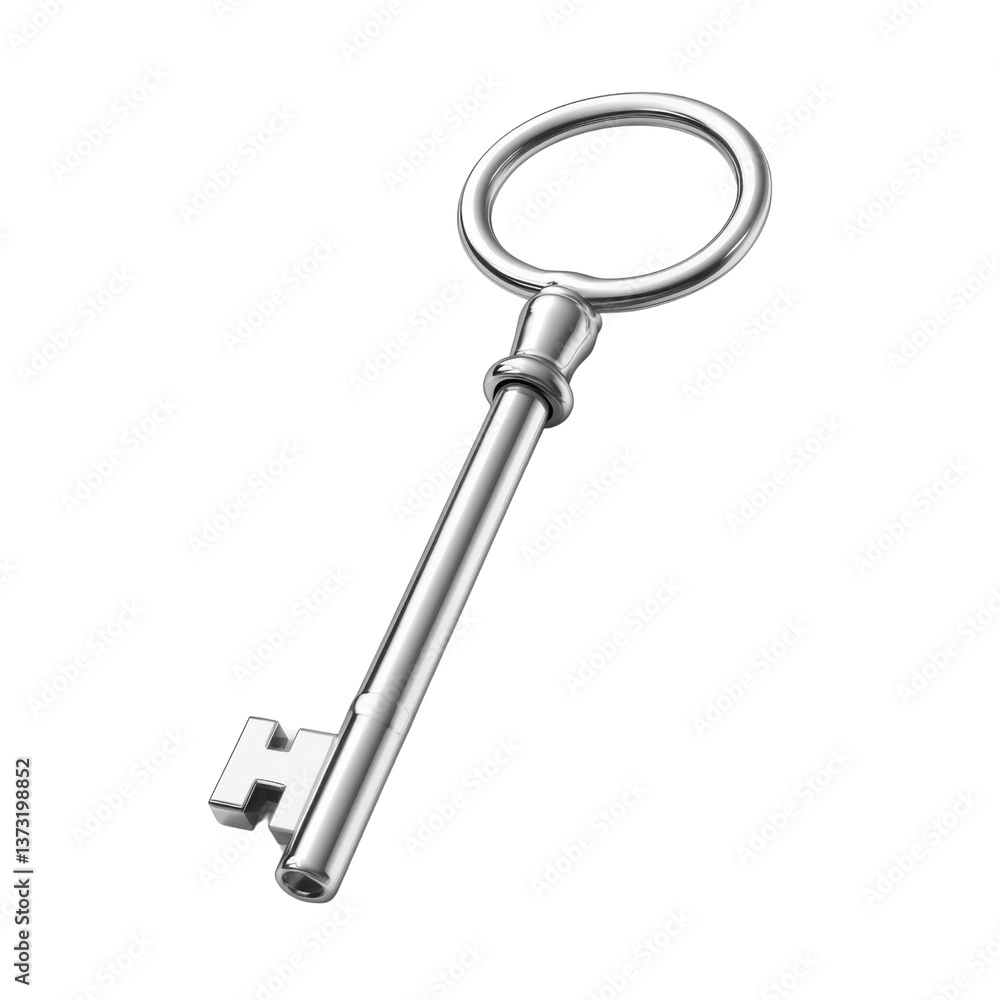 Shiny silver key on a transparent background, symbolizing security, access, and unlocking potential Concept of solutions, mystery, and opportunity Shiny silver key on a transparent background, symbolizing security, access, and unlocking potential Concept of solutions, mystery, and opportunity
