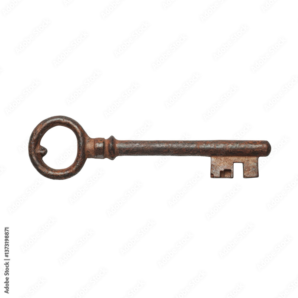 Antique rusty key on a transparent background, symbol of mystery, history, and unlocking potential Concept of security, access, and vintage Antique rusty key on a transparent background, symbol of mystery, history, and unlocking potential Concept of security, access, and vintage