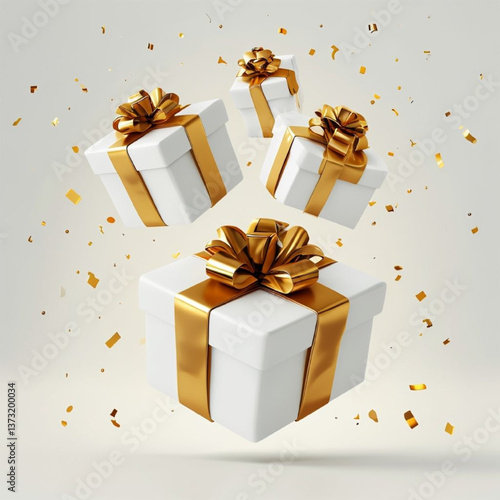 gift box with golden ribbon