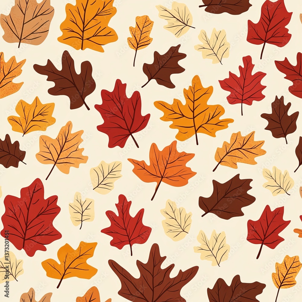 seamless autumn leaf pattern with warm hues seamless autumn leaf pattern with warm hues
