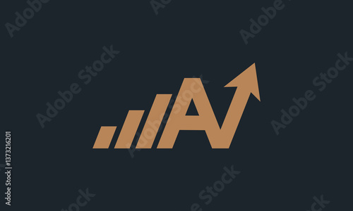 AN rising chart monogram logo design