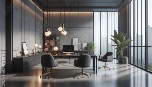 Oficina elegante estilo minimalista