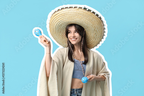 Young woman with maracas, s...