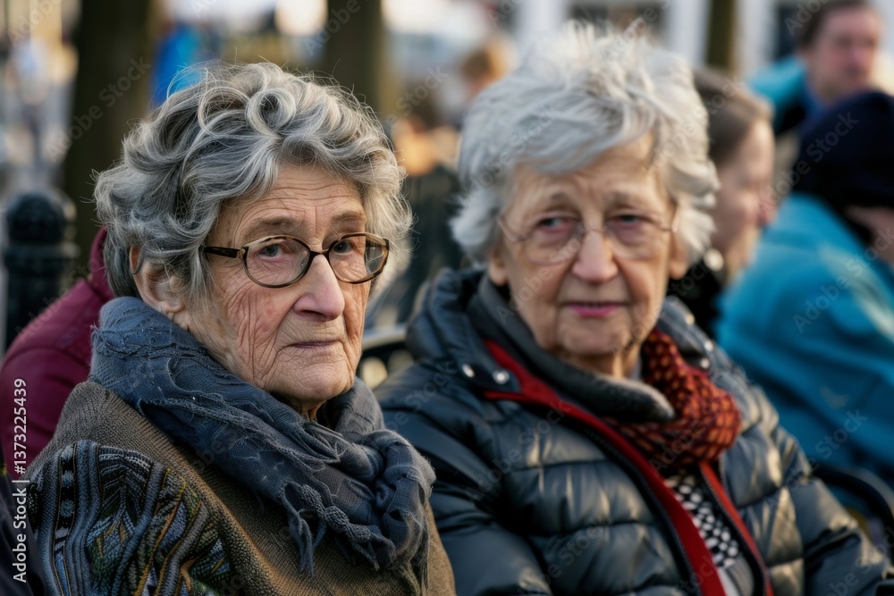 Unidentified senior women on the street of Zurich, Switzerland Unidentified senior women on the street of Zurich, Switzerland