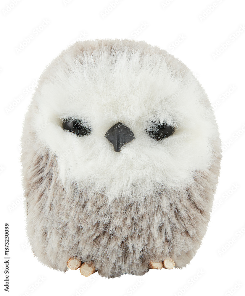 Obraz premium gray owl doll cut out isolated transparent background