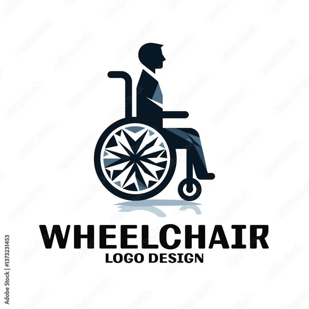 Fototapeta premium Wheelchair Vector Logo Desgin