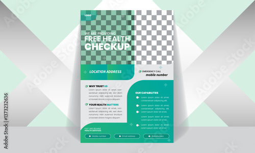 Free Health Checkup Flyer Design Template Layout.