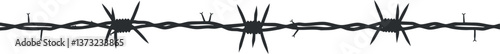 Barbed wire vector illustrating security and boundaries for design and industrial use.