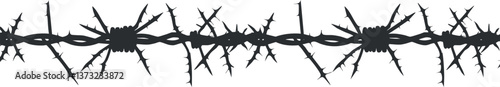 Barbed wire vector illustration for security and design projects.