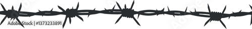 Vector illustration of barbed wire for security and boundary design.