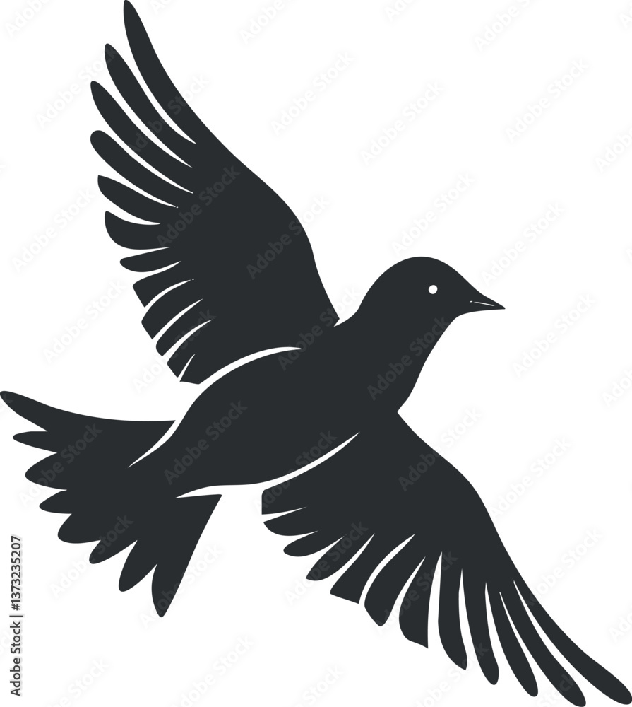 Fototapeta premium Silhouette of a flying bird vector illustration for nature and wildlife designs.