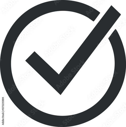 Simple black checkmark icon within a circle for approval or confirmation use.