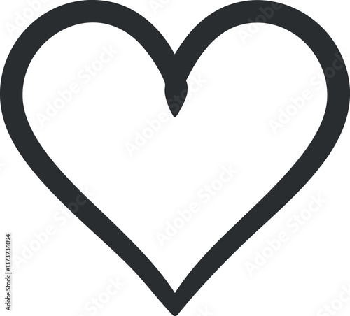 Minimalistic heart outline vector for romantic and design projects.