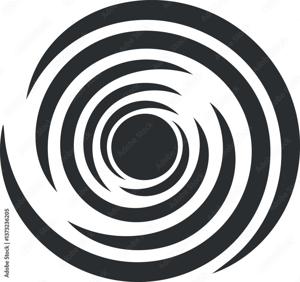 Abstract black and white spiral design for modern and minimalist art projects. Abstract black and white spiral design for modern and minimalist art projects.