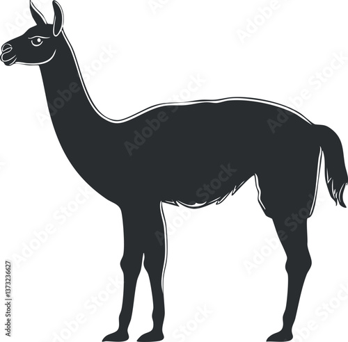 Llama silhouette vector illustration for design and decorative projects.