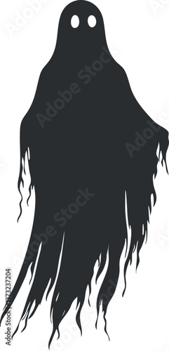 Spooky ghost silhouette for Halloween designs and supernatural themes.