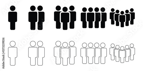 Set of People group icon set. Team people. User profile symbol. Group of people or group of users collection Vector illustration 