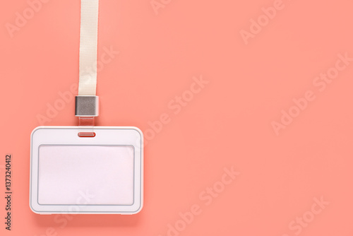 Blank badge against color b...