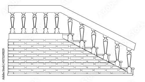 Staircase Balustrade Designs 2D vector