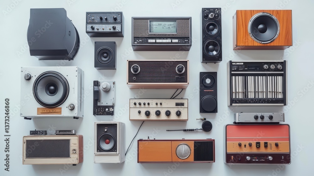 Fototapeta premium Vintage Audio Equipment Display