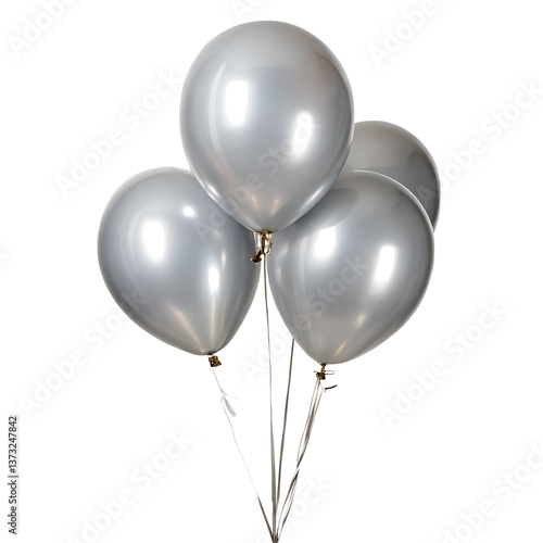 Silver Balloon isolated on Transparent Background
